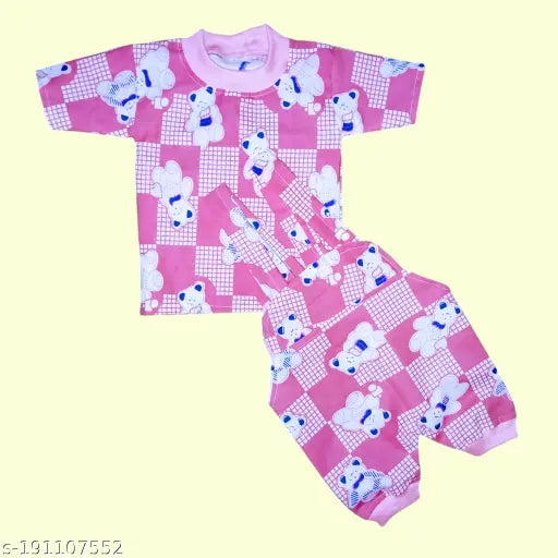 Cotton kids' dungaree set: printed design for boys and girls, India-made baby clothing