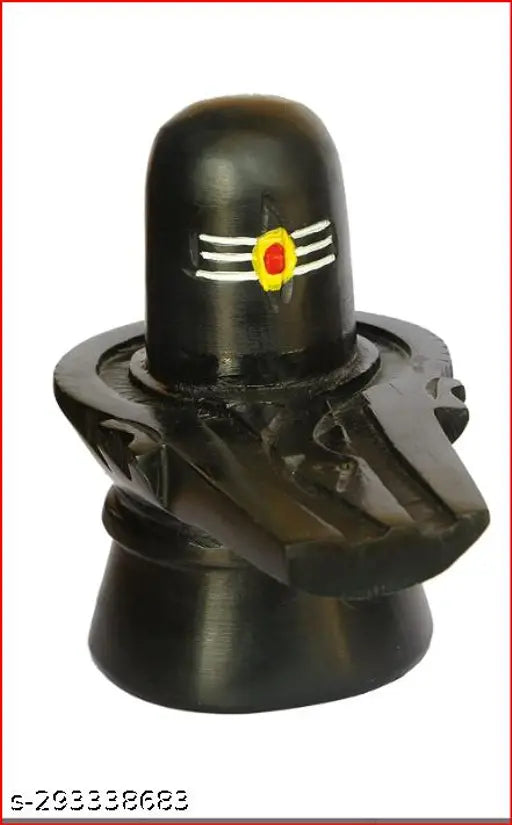 Handcrafted black marble Shivling idol for Shivratri puja, 8x8x4 cm size, India origin