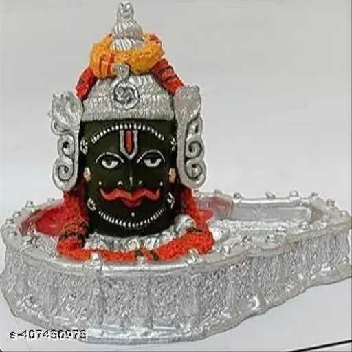 Multicolor Mahakaleshwar Shivling, 10cm polyresin idol for temple worship, depicts self-manifested Hindu deity