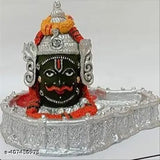 Multicolor Mahakaleshwar Shivling, 10cm polyresin idol for temple worship, depicts self-manifested Hindu deity