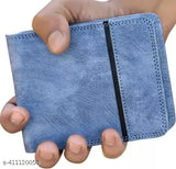 Faux leather men's wallet, printed net design, 2 compartments, free size