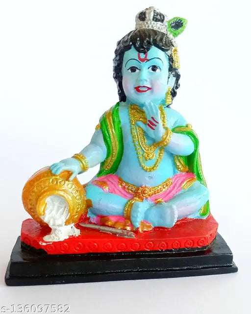 Marble dust baby Krishna statue, 13x10x3cm, ideal for gift & home decor, Ajmer toys
