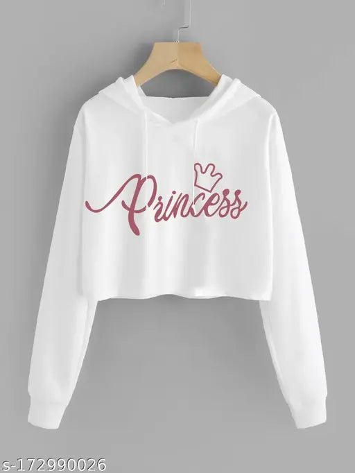 Scuba material, long sleeve graphic print crop top in stylish Egrecia Fashion collection for women and girls