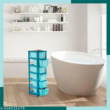 Modular storage unit with 6 compartments, blue color