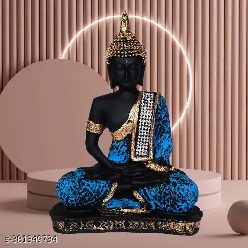 Royalbox polyresin meditating Buddha statue, 17cm x 5cm x 12cm, ideal for home decor or gifting