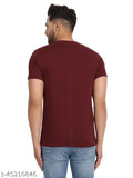 Port Wine, Olive Green, Golden Yellow men's V-neck casual solid t-shirts (pack of 3) - authentic Indian cotton for comfortable lounge wear & work from home