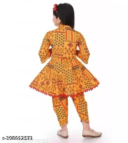 Moonlight Kids A-line cotton blend dhoti pants and kurtas set for girls, printed with trendy patterns, sizes 2-3 years to 8-9 years