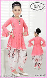Cotton blend Princess Stylus Girls Kurta suit set with acrylic dupatta, three-quarter sleeves, printed pattern for kids aged 2-3, 3-4, 5-6, 6-7, and 10-11 years old, India origin
