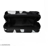 Black acrylic sling bag with multi-colored eye-catching prints