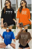 Over-sized graphic t-shirts, multicolor, set of 4
