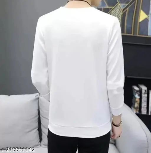 Polyester long sleeve men's t-shirt with printed net heart pattern, XL (40in chest, 29in length)
