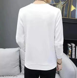 Polyester long sleeve men's t-shirt with printed net heart pattern, XL (40in chest, 29in length)
