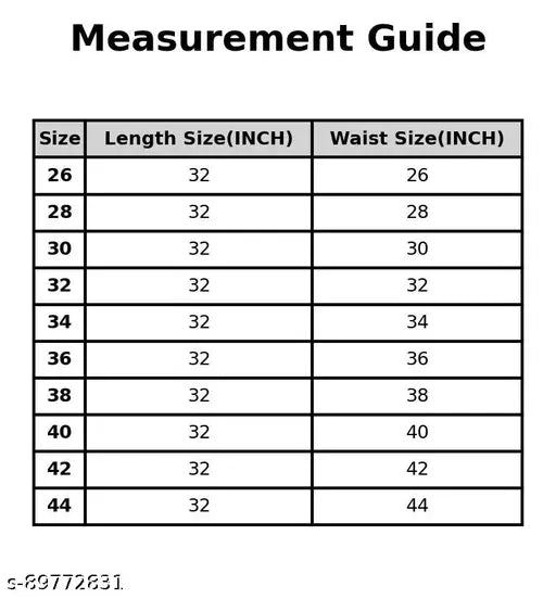 The visible attribute in the image is a size measurement. Here's an appropriate alt text for the image: "Set of 3 trendy skirts, available in sizes small through large, showcasing different waist measurements