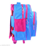 Blue waterproof polyester school trolley bag, 20L, 16 inches, Queen Pink color - Indian Riders Wonder girl School Kids Bag