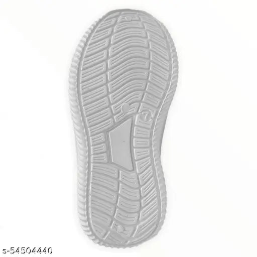 Black and white kids sports shoes with soles
