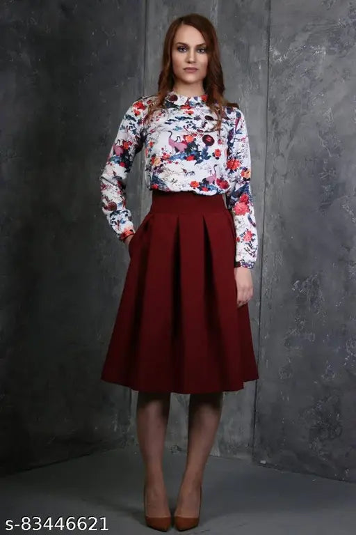 Solid net polyester skirt, BHUTAIYA Firozi for women, size 26-34, Indian origin