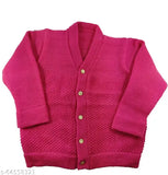 Dark pink acrylic baby sweater (ages 2-3 years), warm and cozy woolen knit for both boys and girls