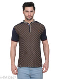 Cotton Camey Mens Polo printed t-shirt, short sleeves, pocket on front & side slits, India