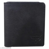 Gittak Black faux leather wallet for men, 6 card slots, 1 coin pocket, 2 hidden compartments, 2 currency slots, 1 ID slot. Modern, stylish men's accessory in gift box