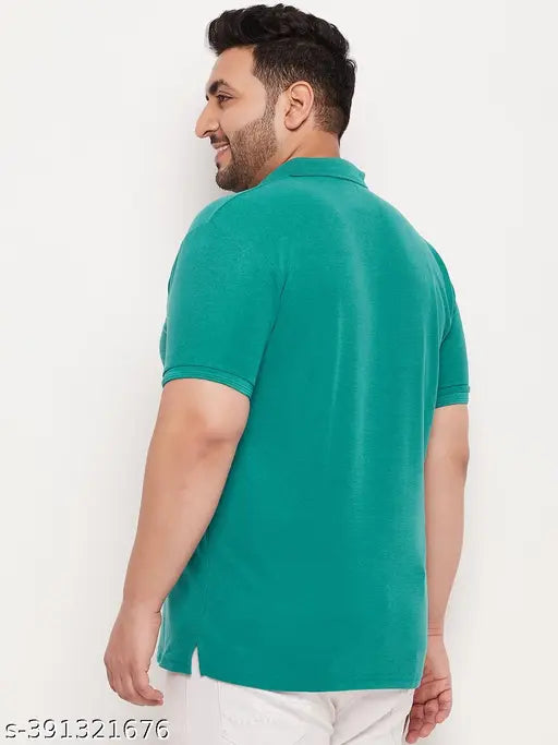 Plus size men's cotton blend golf t-shirt, printed design on chest, short sleeves, available in XXXL, 4XL, 5XL