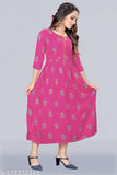 Floral print calf length kurta, all size Meesorra