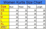 Rayon embroidered short kurti, three-quarter sleeves, Indian women's fashion