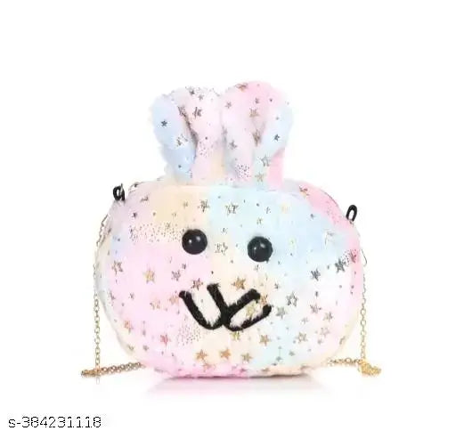 Pink and blue mini sling bag with cartoon character