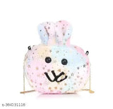 Pink and blue mini sling bag with cartoon character