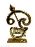 Gold-colored Metal God Idol (Sri Murugan Subramaniya Swamy Om), Size6cm, ideal for Car Dash Board and Office Table Decorations