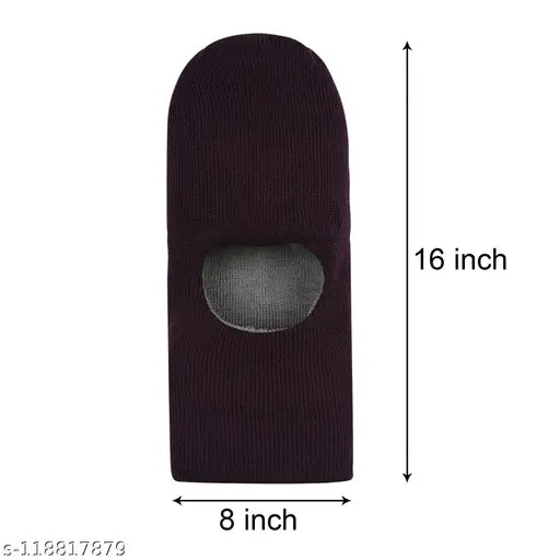 Maroon Wool Men's Balaclava/Monkey Cap (Pack of 1) - High-quality, reversible, warm monkey cap for men and women