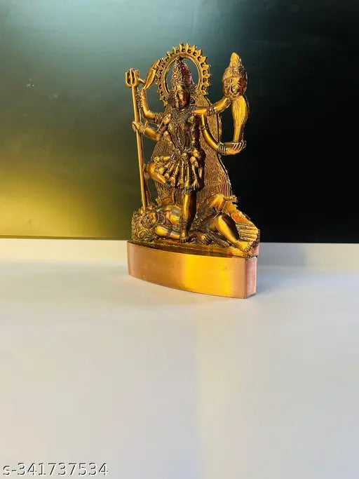Brass Kali Mata statue, 3"x5"x0.5", Indian origin, temple or home decor, divine mother idol