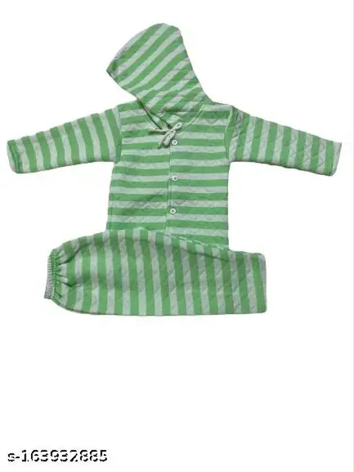 Green, white striped hoodie jumper