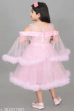 Pink embellished net dress, munny-party-wear for festive/wedding occasions, suitable for girls aged 4-10 years in western wear, premium quality sparkle net fabric