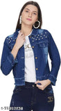 Dark denim Ruf jacket, solid pattern, long sleeves, size L