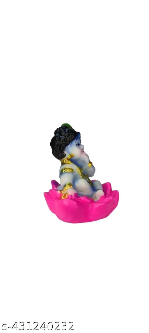 White marble Krishna idol, suitable for car dashboard or home/office temple. Ideal for Diwali pujan and gifting purpose