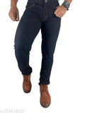 Men's solid black denim jeans, India-made slim fit comfort jeans - size 28