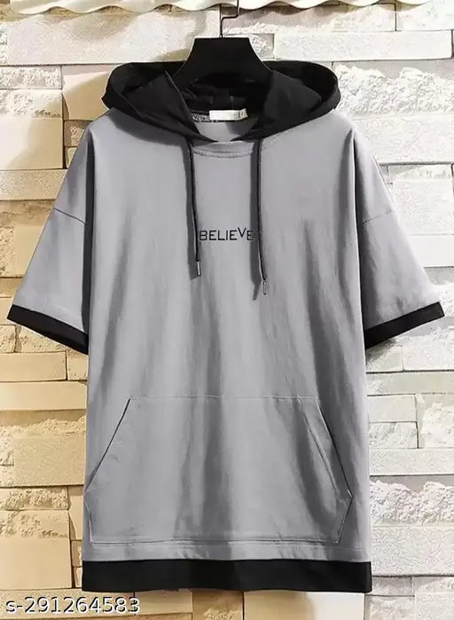 Oversized loose fit men's cotton T-shirt combo, colorblock partywear streetwear with printed sleeves, India origin
