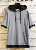 Oversized loose fit men's cotton T-shirt combo, colorblock partywear streetwear with printed sleeves, India origin