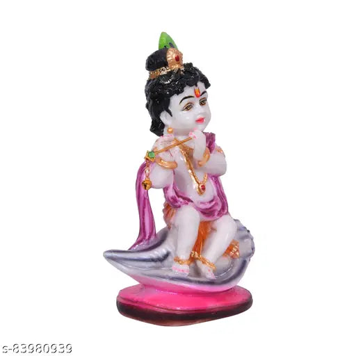 Multicolor poly resin Standing Beautiful Lord Krishna Love Couple Statue, 13.5 cm x 7 cm x 20 cm, ideal for home or office decoration