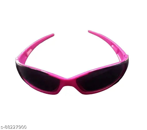 Red Bheem Pink Naughty Indian unisex child oval sunglasses with watch (free size, black frame, medium)