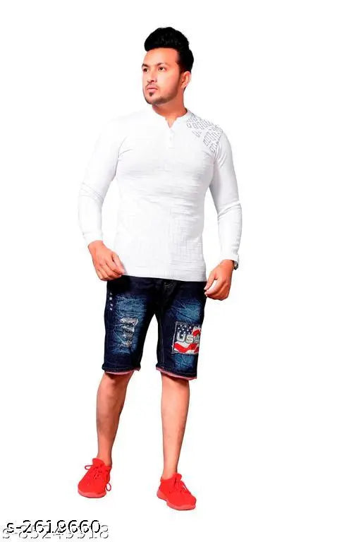 Classy cotton long sleeve t-shirt, printed pattern, casual wear, India origin