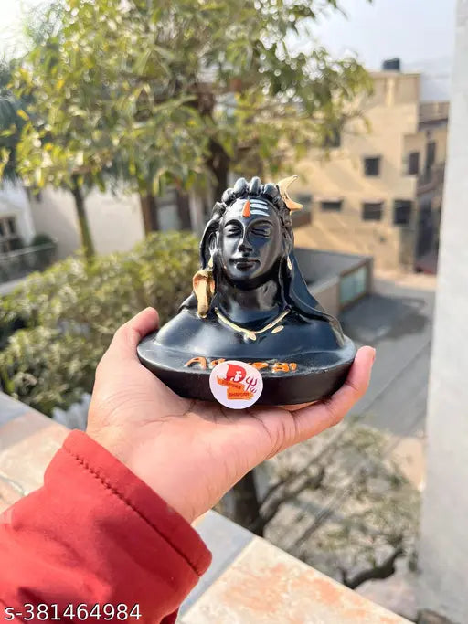 DARIDRA BHANJAN Adiyogi Shiva Statue For Car Dash Board, Pooja & Gift, Mahadev Murti, Idol, Lord Adiyogi Shankara For Home Decor, Temple Decor Home, Shiva Statue, Adiyogi (Black), Shiv Idols, Adiyogi for Car Dashboard, Adiyogi Idol, Adiyogi Shiva Statue,