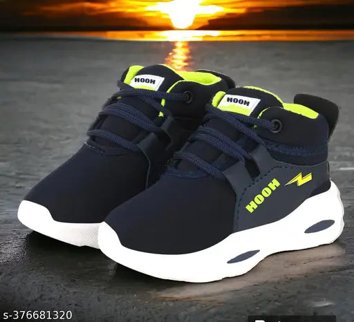 Black, white, and blue casual sneakers for kids ages 3-10