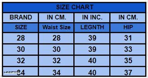 Black denim men's baggy jeans, size chart