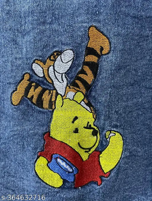 Denim jacket with boys bear and tiger design