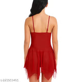 Women's free-size net nightsuit, showcasing lace work and self-design patterns, ideal for romantic occasions or dance parties, made in India