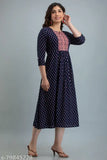 Anita Collection Women's Printed Rayon Anarkali Kurta: Sleeve length - Three-Quarter, Pattern - Printed Combo, Various sizes available from XS to 5XL