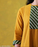 The image displays a woman wearing a kurta in red and white colors, with a noticeable red pattern