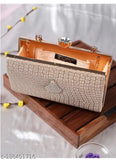 Womens purse with zip closure and multiple card slots, in shades of brown and gold