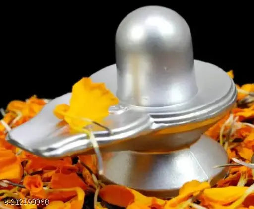 Silver 32gms Shivling, Mercury idol by A&S Ventures Pure Parad. Dimensions: 3x3x2cm